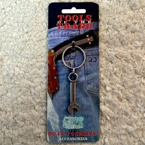 Tools of the Trade Wrench Shape Silver Keychain
